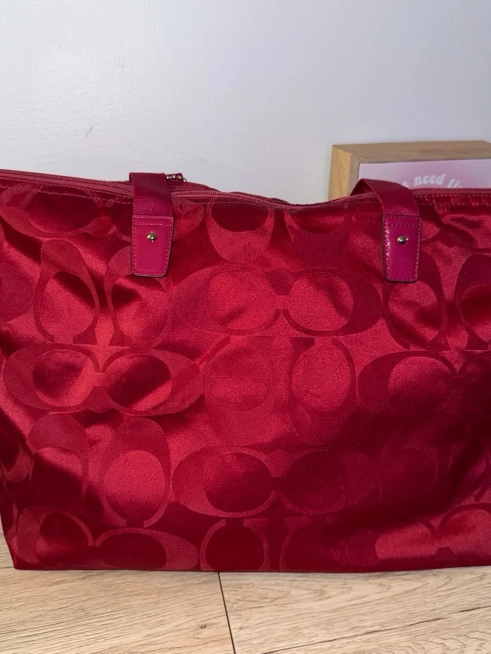 Coach Getaway Signature Nylon XL Weekend Tote Bag w/ Organizer
